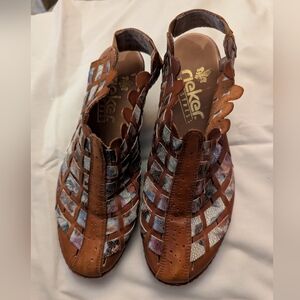 Rieker Women's Brown and Multicolor Slingbacks